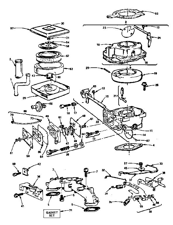 Air Cleaner-Carburetor Group Diagram and Parts List for 402417 0676-01 - 0676-01 Briggs and Stratton Engine